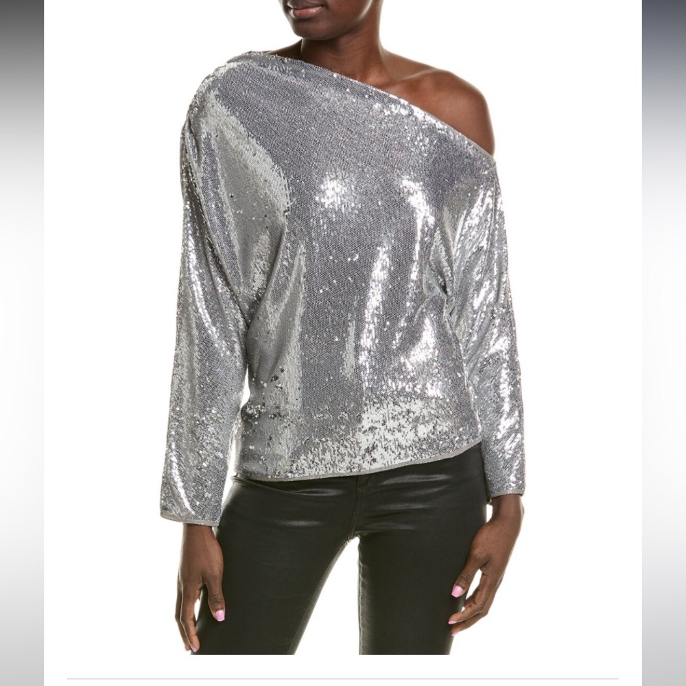 NWT Milly One-Shoulder Sequin Top Retails $350 lowest price no offers